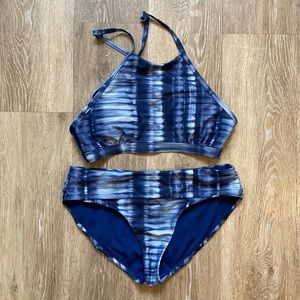 Prana XS high neck 2 piece swimsuit